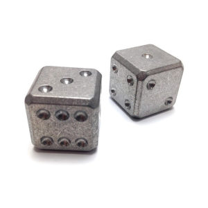 Flytanium FLY001, Cuboid Large Titanium D6 Dice Set (2) – Stonewash