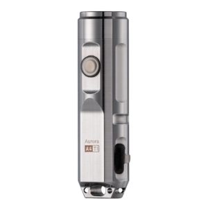 Rovyvon, Aurora A4x Titanium Keychain LED Flashlight Natural-Ti with Blue+Blue Tritium Vials