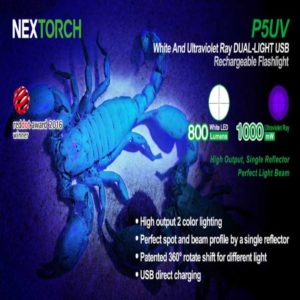 NexTorch P5UV 365, Dual Light, max 800 lumen white, max 200 lumen,UV