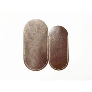 Strong Cow, Leather Pouch, Oval Slip-On, Large / Small