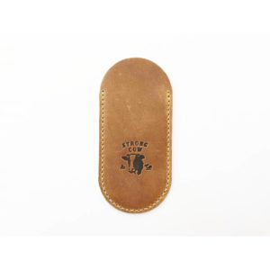 Strong Cow, Leather Pouch, Oval Slip-On, Large / Medium with logo