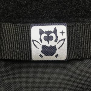 Night Stripes, Navy Blue Strap, Reflective Square, Owl