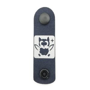 Night Stripes, Navy Blue Strap, Reflective Square, Owl