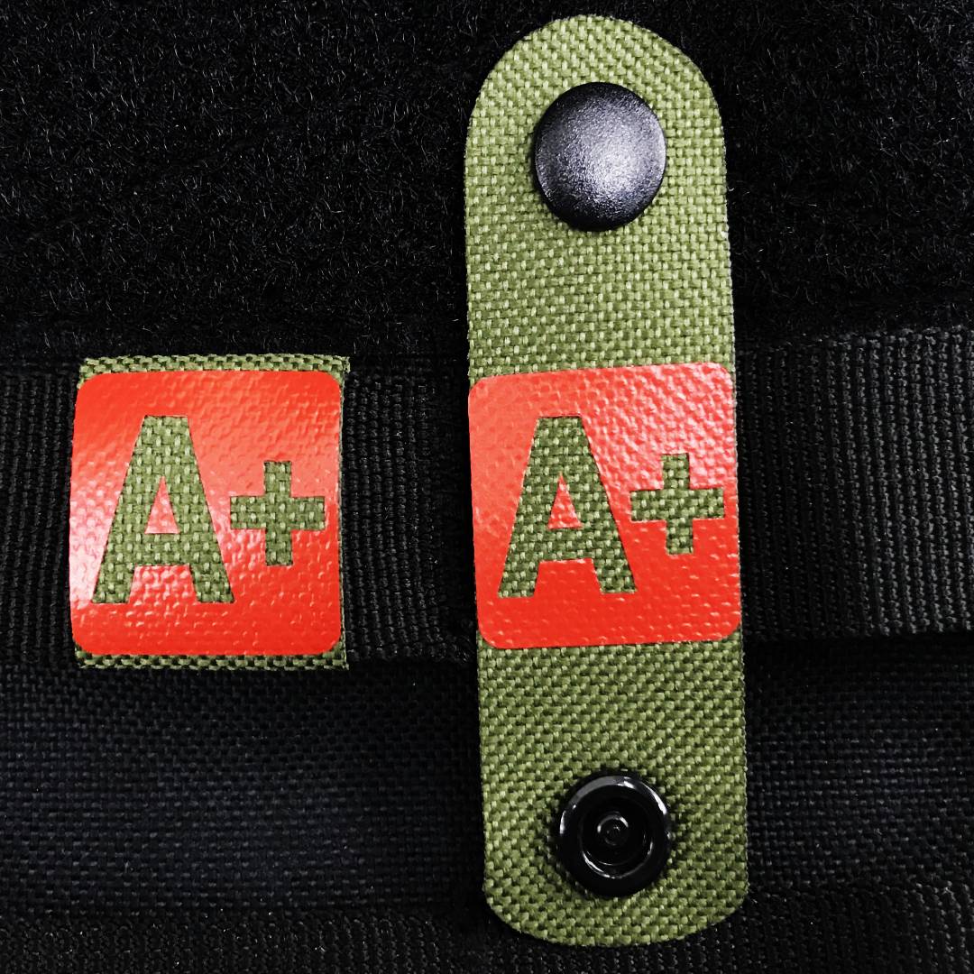 A+ OD Green Strap with Red Square