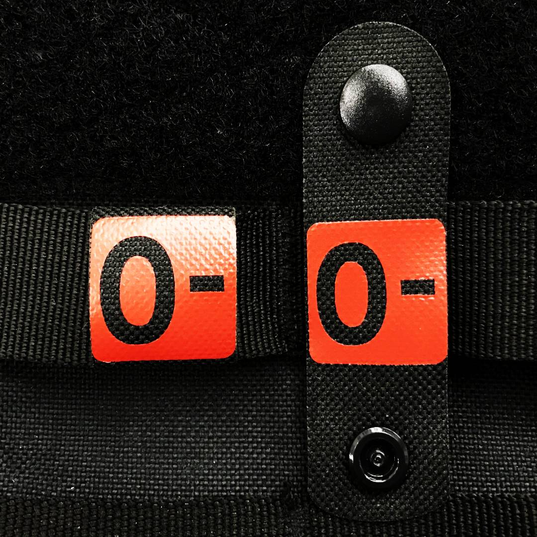 O- Black Strap with Red Square