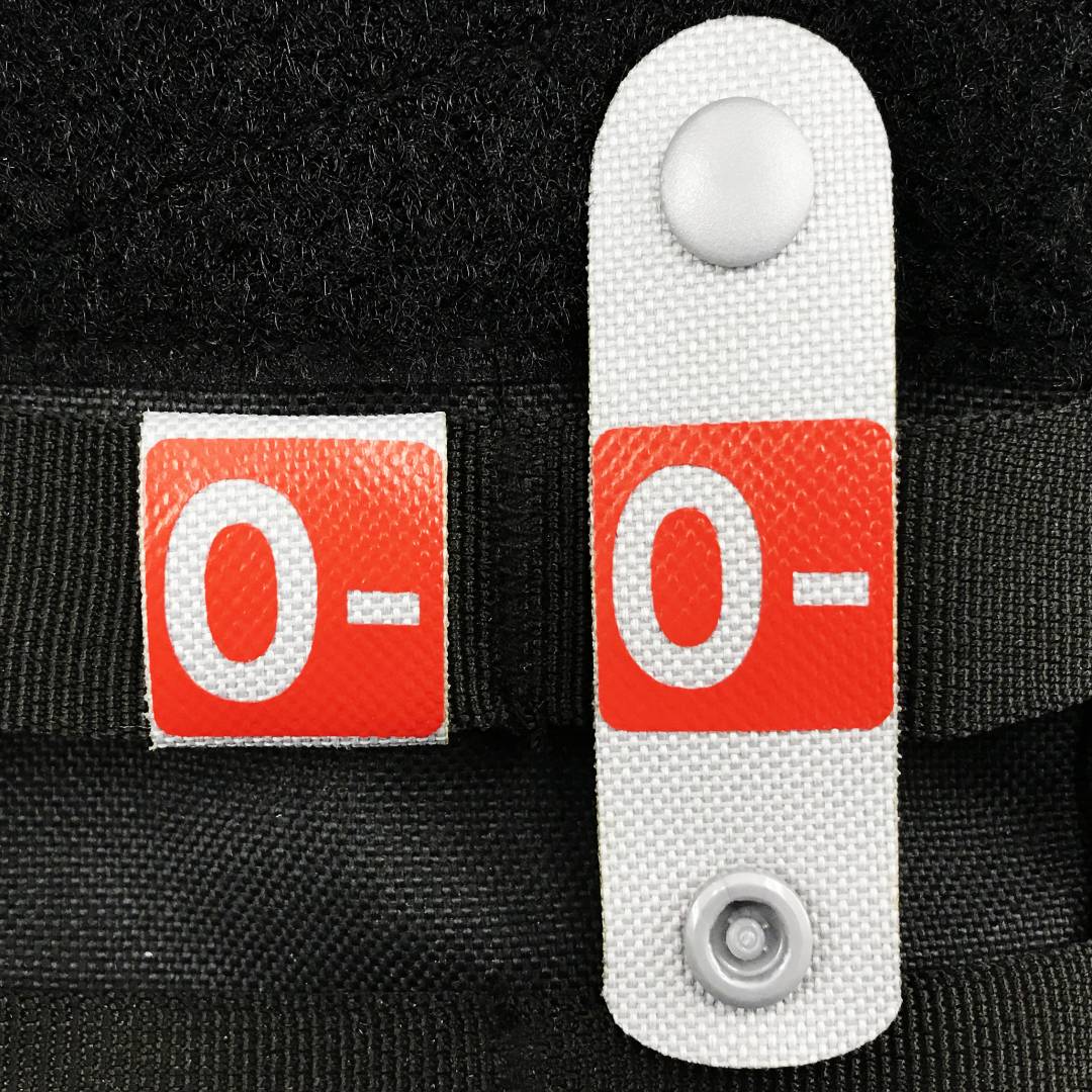 O- Gray Strap with Red Square