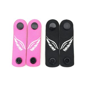 Night Stripes GITD Angel Wings Set – Available in Black / Pink Strap